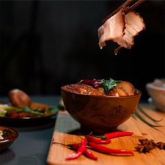 刘亚伟陕北正宗老八碗 红烧肉 酥肉 丸子 炖肉 猪肉钻鸡 蒸碗熟食真空送礼 五魁蒸碗礼盒360g*5碗